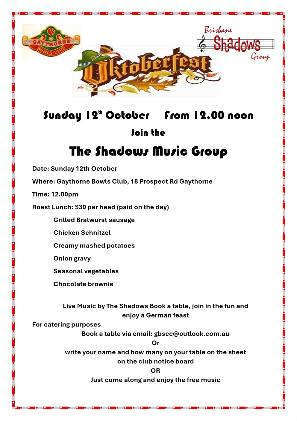 Shadows Sunday 12th October 2